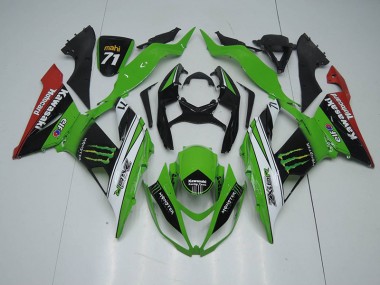 Carenados Moto ZX6R 13-18 - Negro Verde Blanco Monster