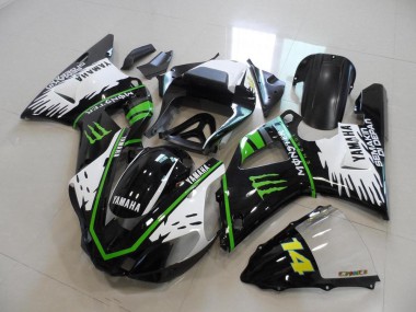 Carenados Moto R1 00-01 - Negro Blanco Verde Monster