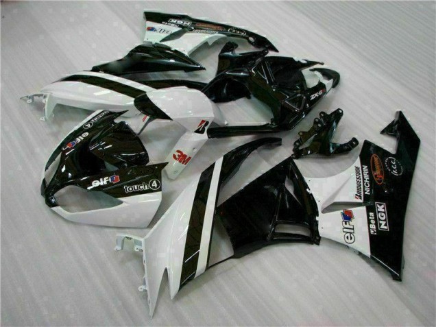 Inyección Kits Carenados Moto ZX6R 09-12 - Negro Blanco 3M Touch4 Inyección Kits Carenados Moto ZX6R 09-12 - Negro Blanco 3M Touch4
