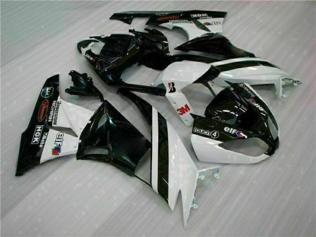Inyección Kits Carenados Moto ZX6R 09-12 - Negro Blanco 3M Touch4 Inyección Kits Carenados Moto ZX6R 09-12 - Negro Blanco 3M Touch4