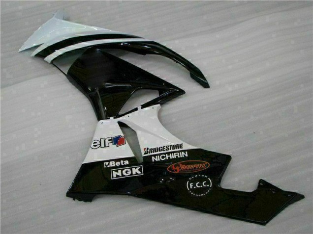 Inyección Kits Carenados Moto ZX6R 09-12 - Negro Blanco 3M Touch4 Inyección Kits Carenados Moto ZX6R 09-12 - Negro Blanco 3M Touch4