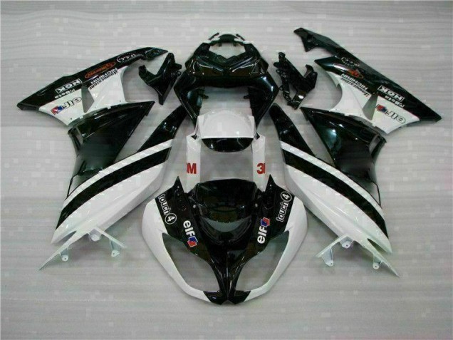 Inyección Kits Carenados Moto ZX6R 09-12 - Negro Blanco 3M Touch4 Inyección Kits Carenados Moto ZX6R 09-12 - Negro Blanco 3M Touch4