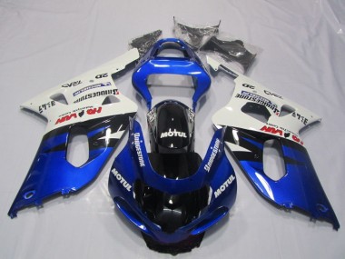 Kit ABS Carenados Motocicleta GSXR 600 K1 K2 K3 01-03 - Azul Blanco Motul