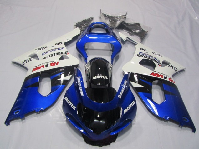 Kit ABS Carenados Motocicleta GSXR 600 K1 K2 K3 01-03 - Azul Blanco Motul