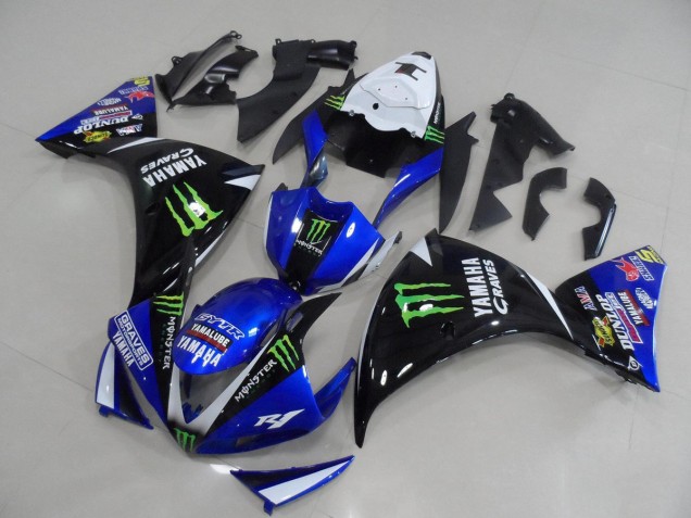 Kit ABS Carenados Motocicleta R1 12-14 - Azul Negro Monster Kit ABS Carenados Motocicleta R1 12-14 - Azul Negro Monster