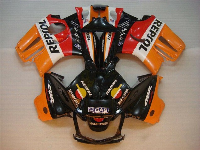 Kit Carenado ABS Completo CBR 600 F3 95-98 - Negro Naranja Repsol Kit Carenado ABS Completo CBR 600 F3 95-98 - Negro Naranja Repsol