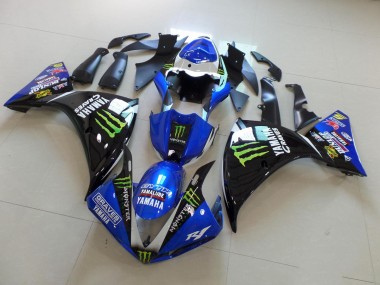 Kit Carenado ABS Completo R1 12-14 - Azul Negro Monster