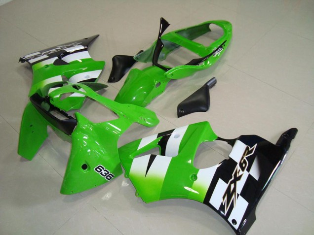 Kit Carenado ABS Completo ZX6R 00-02 - Verde Negro Kit Carenado ABS Completo ZX6R 00-02 - Verde Negro