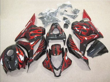 Kit Carenados Moto CBR 600 RR 09-12 - Negro Rojo Llama