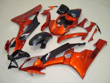 Kit Carenados Moto R6 06-07 - Naranja Negro Mate