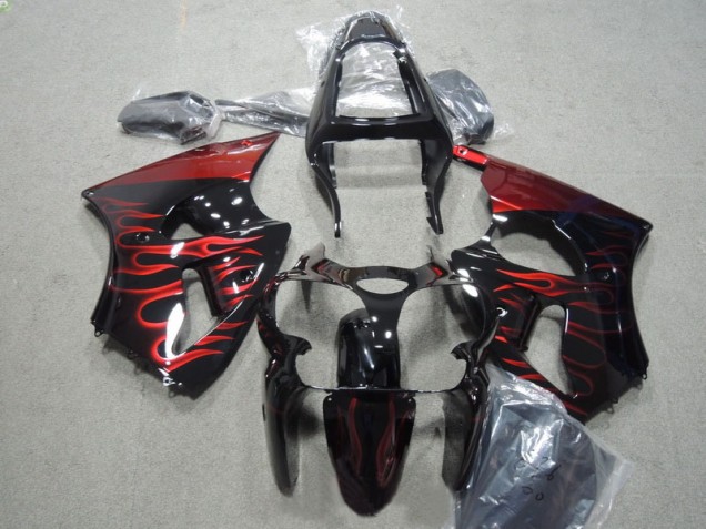 Kit Carenados Moto ZX6R 00-02 - Negro Rojo Llama Kit Carenados Moto ZX6R 00-02 - Negro Rojo Llama