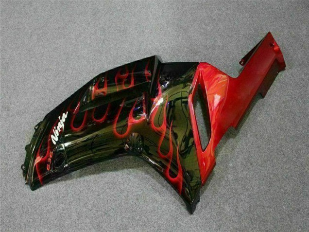Kit Carenados Moto ZX6R 07-08 - Negro Rojo Llama Kit Carenados Moto ZX6R 07-08 - Negro Rojo Llama
