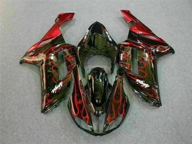 Kit Carenados Moto ZX6R 07-08 - Negro Rojo Llama Kit Carenados Moto ZX6R 07-08 - Negro Rojo Llama