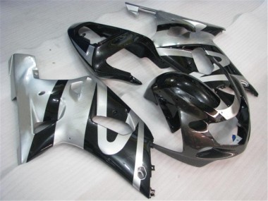 Kit Completo Carenados Moto GSXR 600 / 750 K1 K2 K3 01-03 - Plata Negro