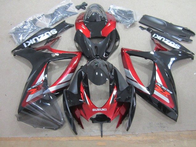 Kit Completo Carenados Moto GSXR 750 K6 06-07 - Negro Rojo Kit Completo Carenados Moto GSXR 750 K6 06-07 - Negro Rojo