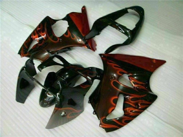 Kit Completo Carenados Moto ZX6R 00-02 - Negro Rojo Llama