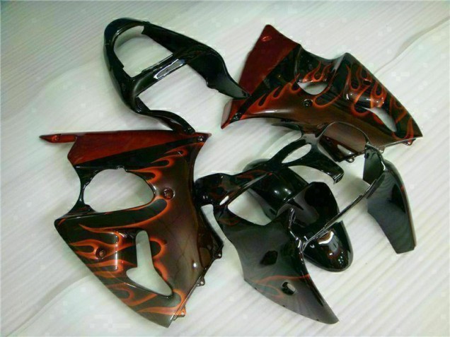 Kit Completo Carenados Moto ZX6R 00-02 - Negro Rojo Llama