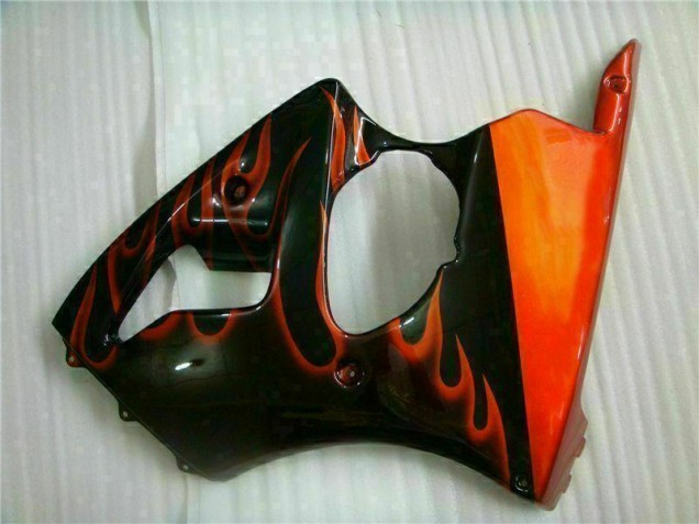 Kit Completo Carenados Moto ZX6R 00-02 - Negro Rojo Llama