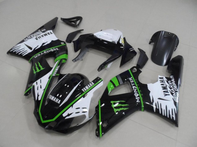 Kits Carenados Moto R1 00-01 - Negro Blanco Verde Monster Kits Carenados Moto R1 00-01 - Negro Blanco Verde Monster