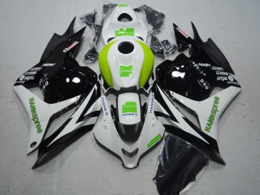 Kits Completo Carenados Moto ABS CBR 600 RR 09-12 - Negro Blanco Verde Hannspree