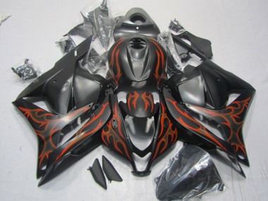 Kits Completo Carenados Moto ABS CBR 600 RR 09-12 - Negro Rojo Llama