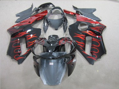Kits Completo Carenados Moto ABS ZX6R 07-08 - Negro Rojo Llama