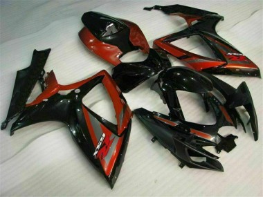 Kits Completo Carenados Moto GSXR 600 / 750 K6 06-07 - Negro Rojo