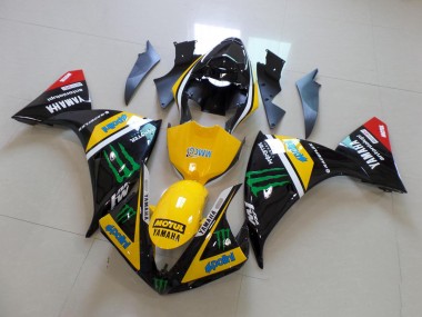 Kits Completo Carenados Moto R1 12-14 - Amarillo Negro Monster