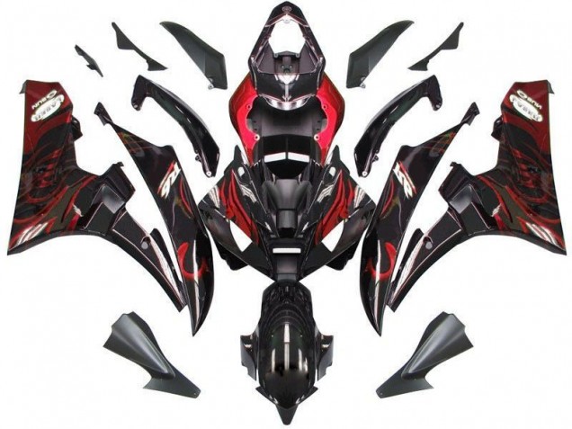Kits Completo Carenados Moto R6 06-07 - Negro Rojo Llama Kits Completo Carenados Moto R6 06-07 - Negro Rojo Llama