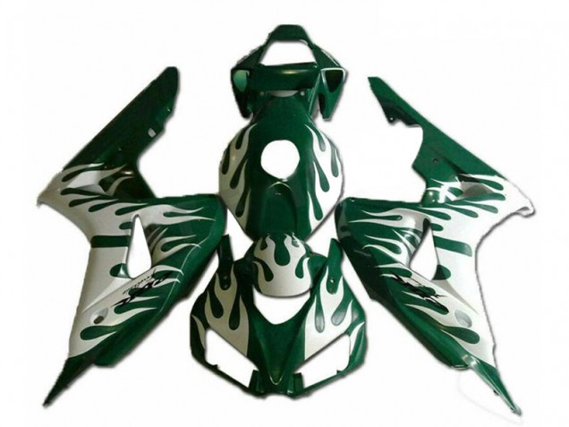 Carenados Moto Honda CBR1000RR 2006-2007 - Blanco Verde Llama