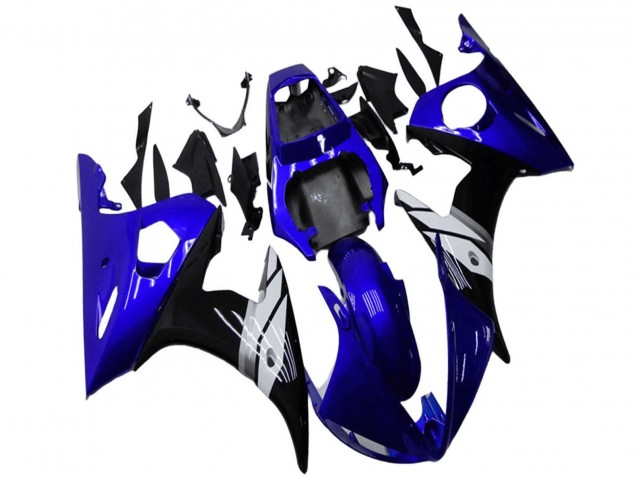Carenados Moto Yamaha YZF R6 2003-2004 - Azul Blanco Negro Brillante