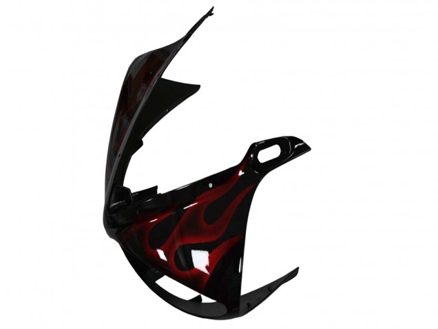 Carenado Moto Yamaha YZF R6 2003-2004 - Negro Brillante Rojo Llama