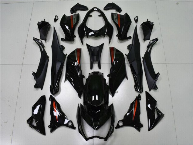 Carenados Moto Kawasaki Z800 2013-2018 - Negro Brillante Rojo Plata