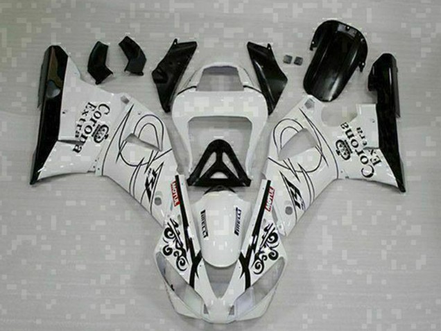 Carenados Moto Yamaha YZF R1 2000-2001 - Blanco Negro Corona Extra