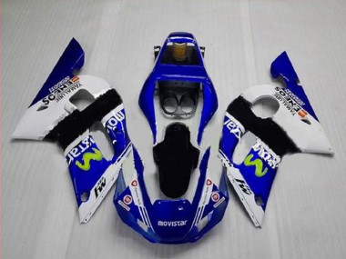 Carenados Moto Yamaha YZF R6 1998-2002 - Blanco Azul Negro MoviStar ENEOS Yamalube