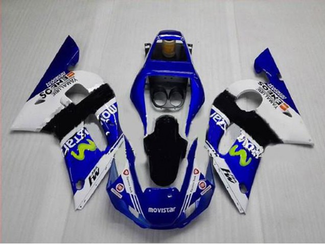 Carenados Moto Yamaha YZF R6 1998-2002 - Blanco Azul Negro MoviStar ENEOS Yamalube