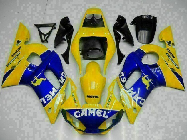 Carenados Moto Yamaha YZF R6 1998-2002 - Amarillo Azul Blanco Camello Motul