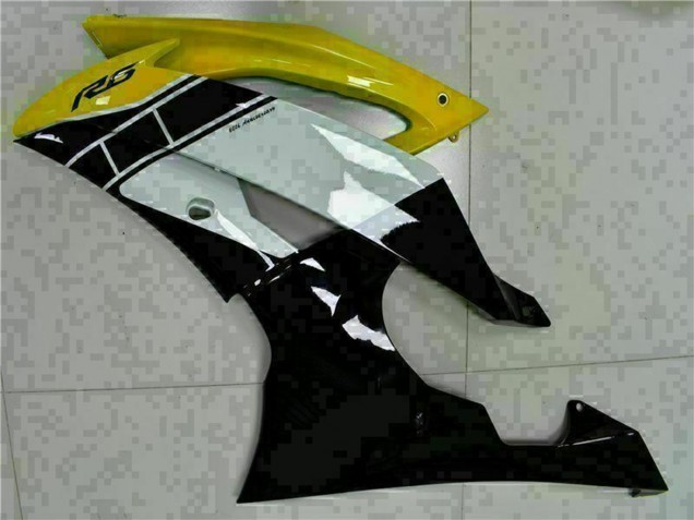 Carenados Moto Yamaha YZF R6 2008-2016 - Amarillo Blanco Negro Brillante