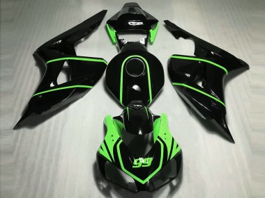 Carenados Moto Honda CBR1000RR 2006-2007 - Negro Brillante Alta Visibilidad Verde
