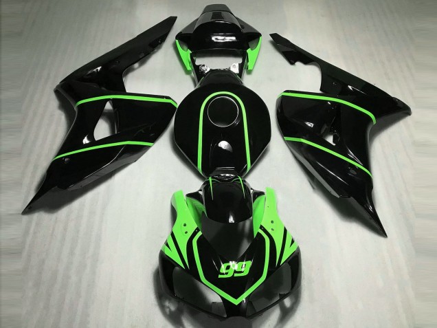 Carenados Moto Honda CBR1000RR 2006-2007 - Negro Brillante Alta Visibilidad Verde