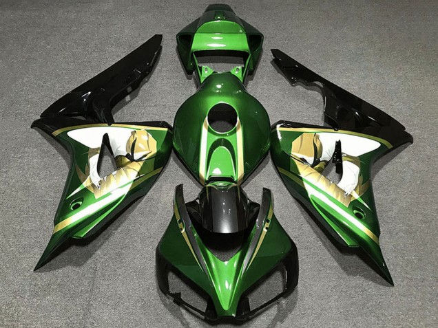 Carenados Moto Honda CBR1000RR 2006-2007 - Verde Blanco Oro Negro Brillante