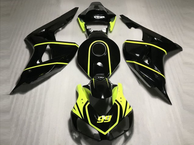 Carenados Moto Honda CBR1000RR 2006-2007 - Negro Brillante Alta Visibilidad Amarillo 99