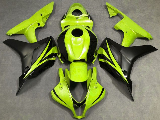 Carenados Moto Honda CBR600RR 2007-2008 - Neon Amarillo Negro Mate OEM Estilo