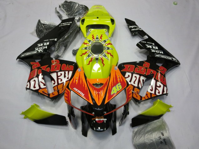 Carenados Moto Honda CBR600RR 2005-2006 - Vibrant Amarillo Negro Rossi