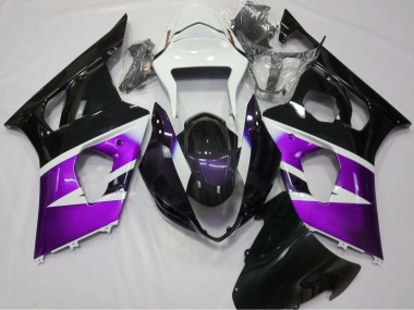 Carenados Moto Suzuki GSXR 1000 2003-2004 - Púrpura Blanco Negro Brillante