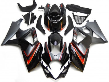 Carenados Moto Suzuki GSXR 1000 2007-2008 - Negro Brillante Rojo Plata