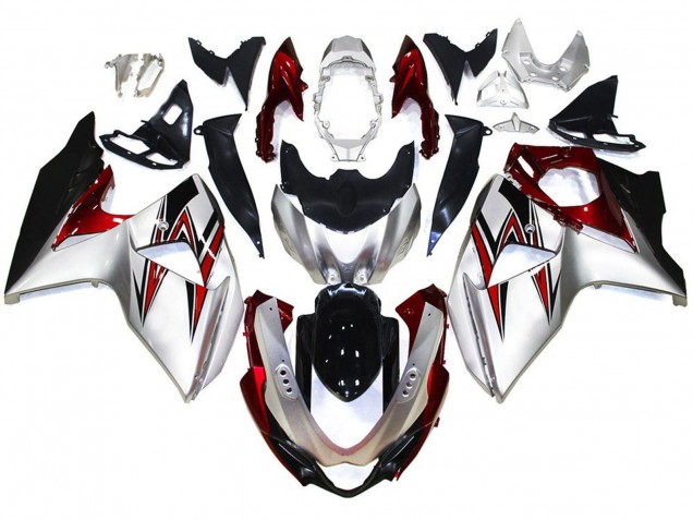 Carenados Moto Suzuki GSXR 1000 2009-2016 - Plata Rojo Negro