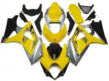 Carenados Moto Suzuki GSXR 1000 2007-2008 - Amarillo Plata Negro OEM Estilo