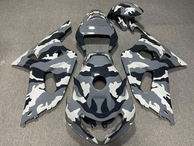 Carenados Moto Suzuki GSXR 600 / GSXR 750 2001-2003 - Gris Negro Blanco Camouflage
