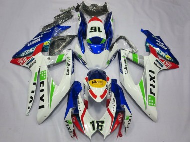 Carenados Moto Suzuki GSXR 600 / GSXR 750 2008-2010 - Blanco Azul Verde Amarillo Rojo Fixi 16